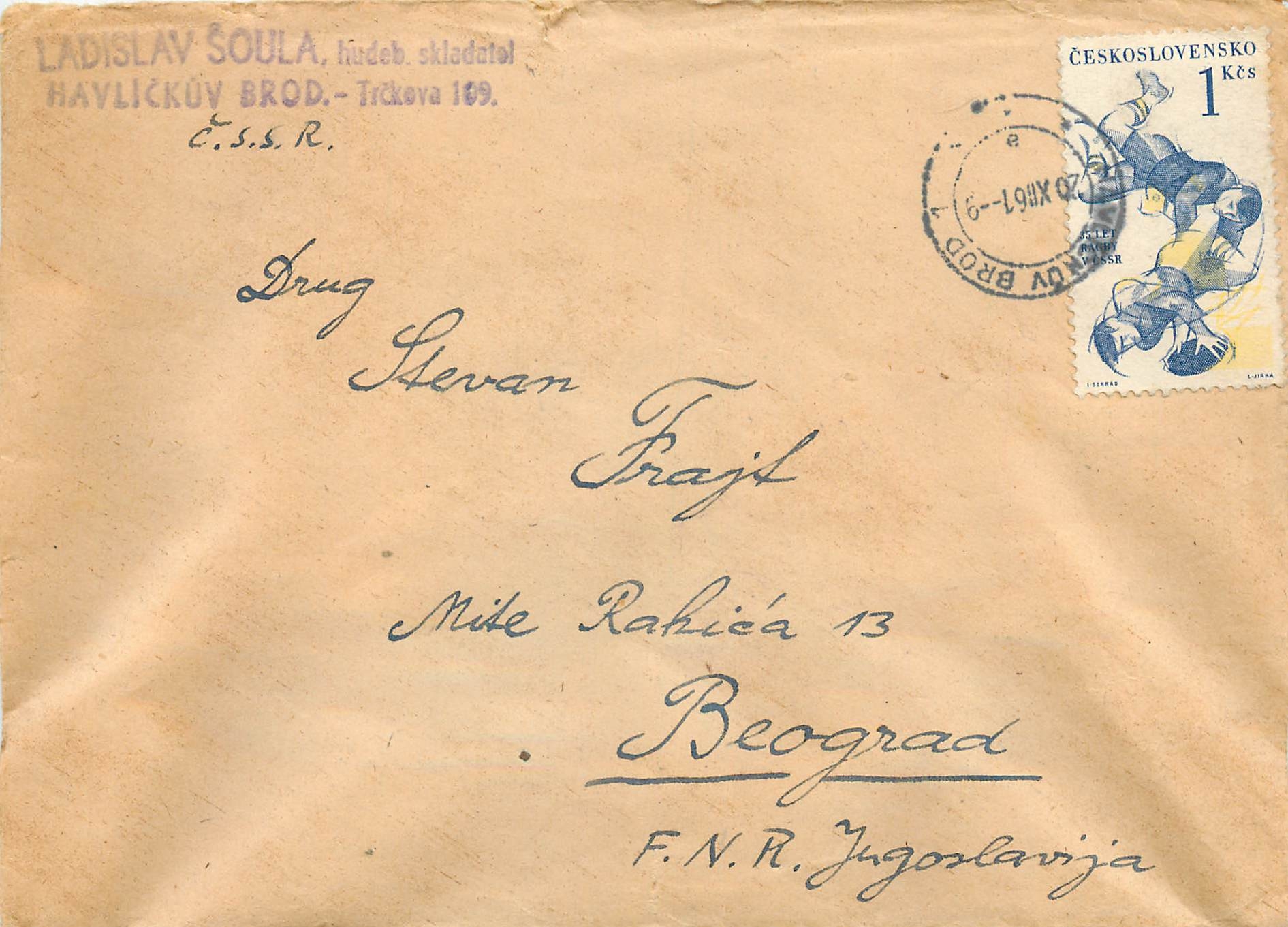 Tchecoslovaquie Entier Postal Stationary Rugby