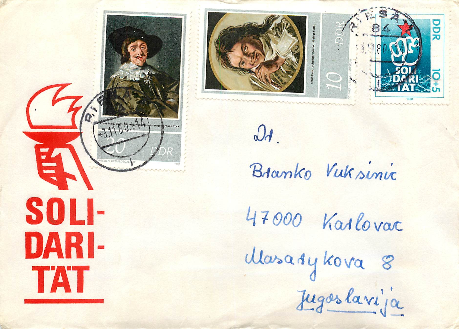 Allemagne DDR Entier Postal Stationary  Peinture Solidaritat