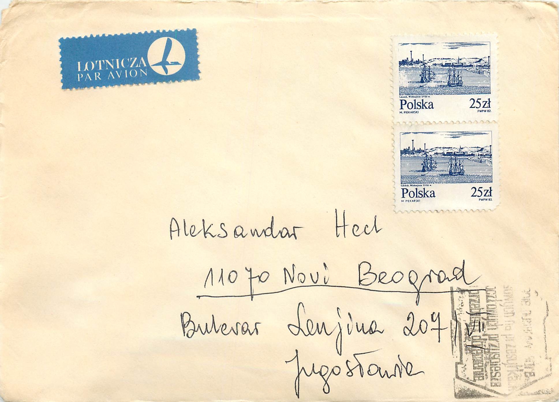 Lettre Cover Pologne Polska Bateaux