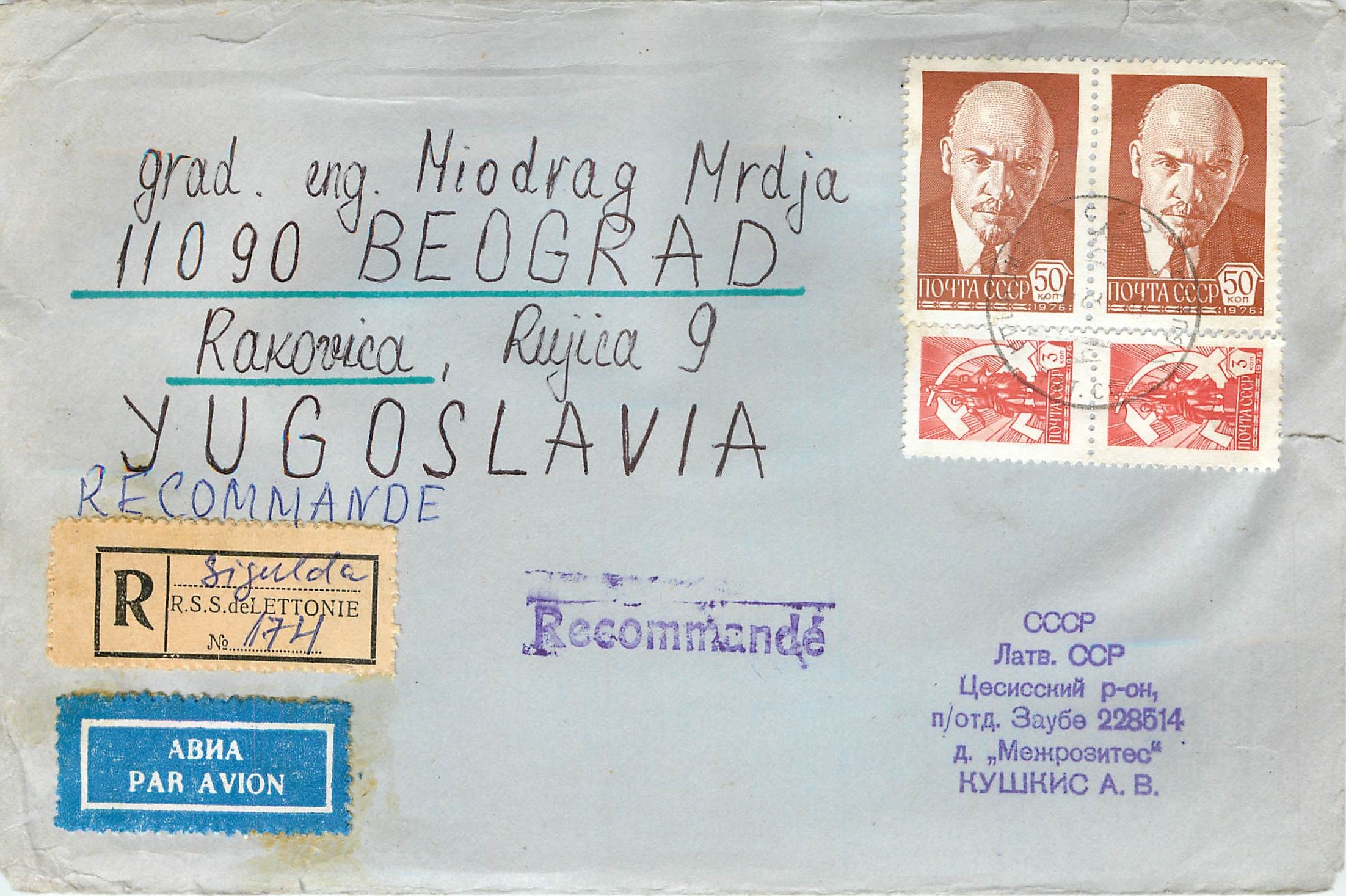 Russie Russia Lettre Cover Lenin Lenine