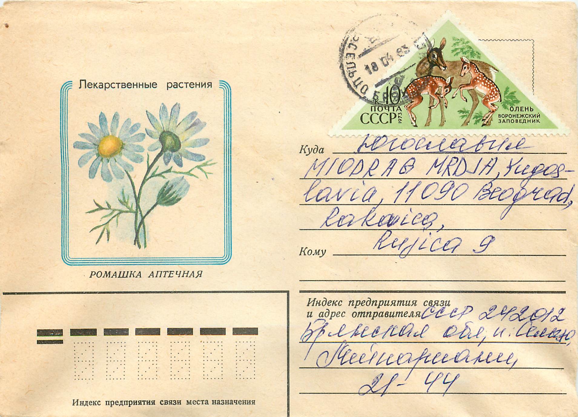 Russie Russia Lettre Cover Fleurs