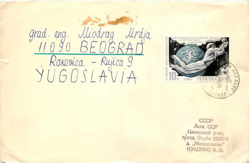 Russie Russia Lettre Cover Espace Cosmos