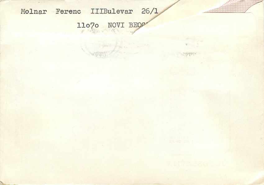 Yougoslavie Tito Lettre Cover  — Back