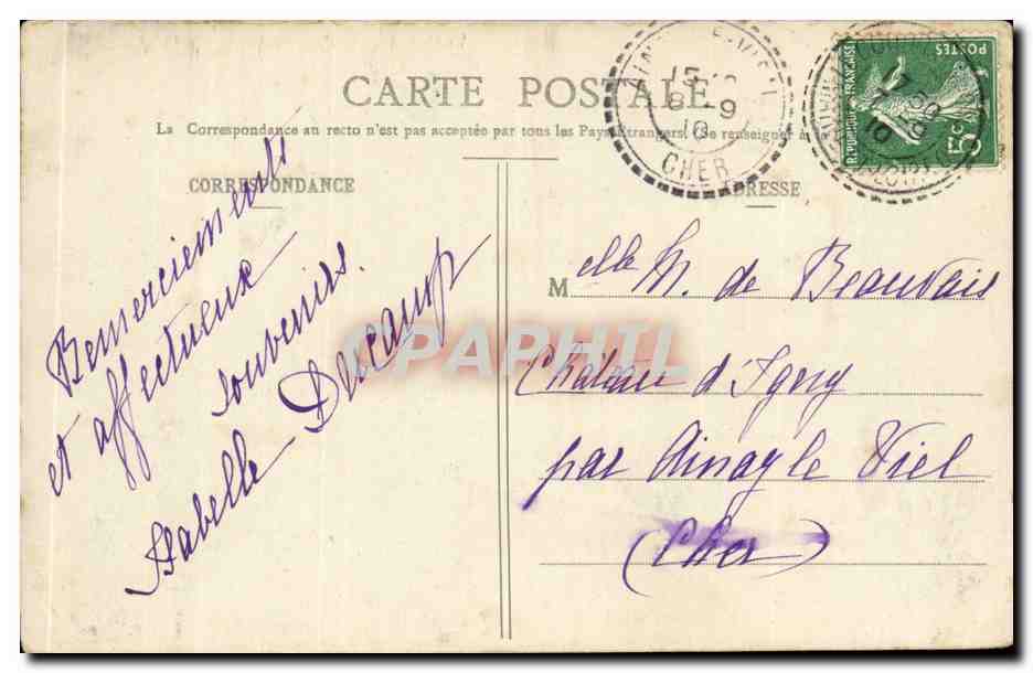 Saumur CPA Chateau fort — Rückseite