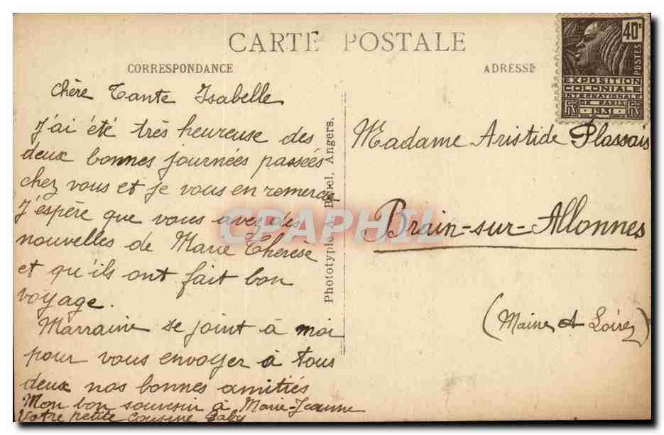 Saumur CPA Le chateau fort — Verso