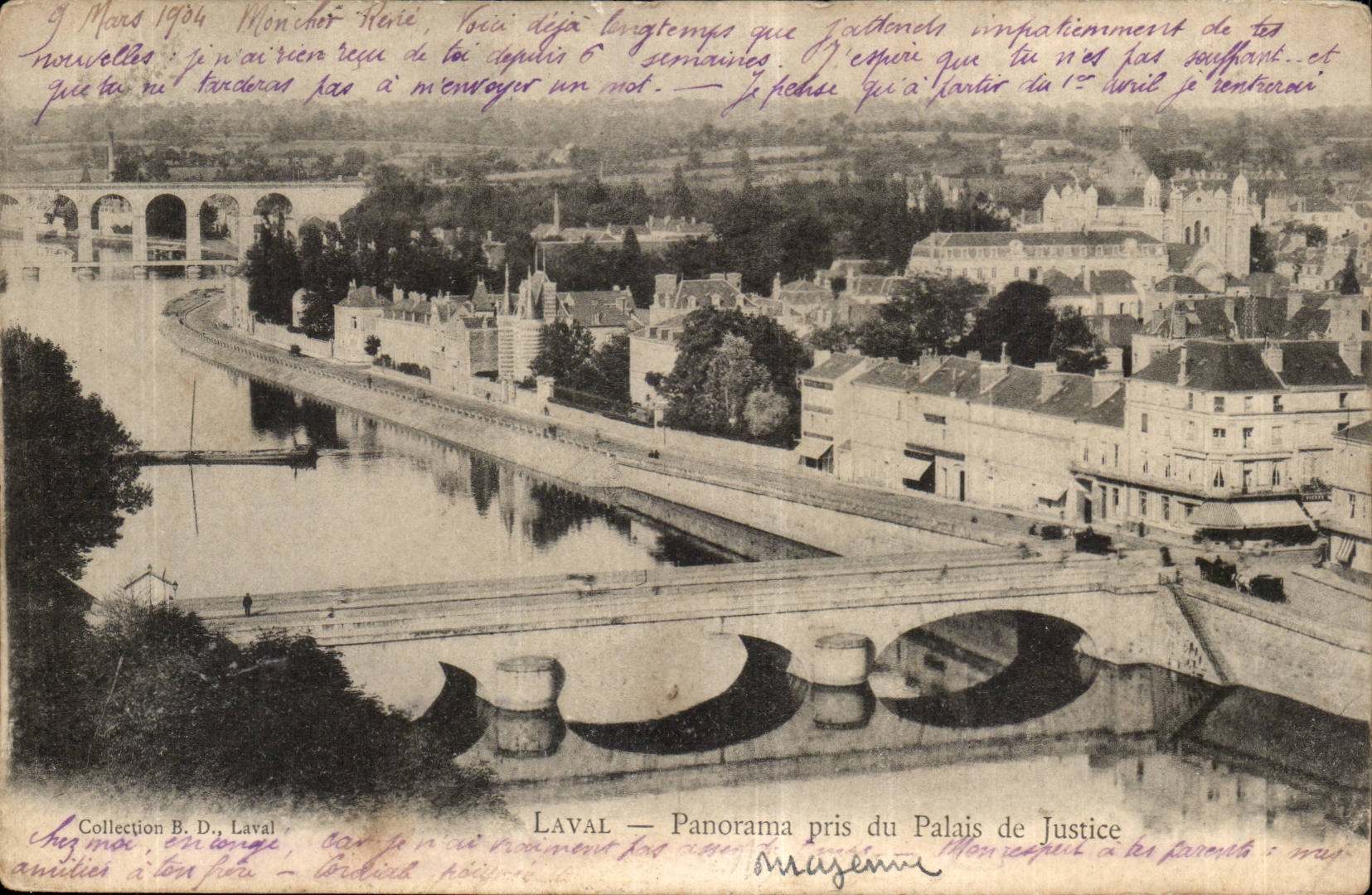 Laval CPA PAnorama pris du palais de justice