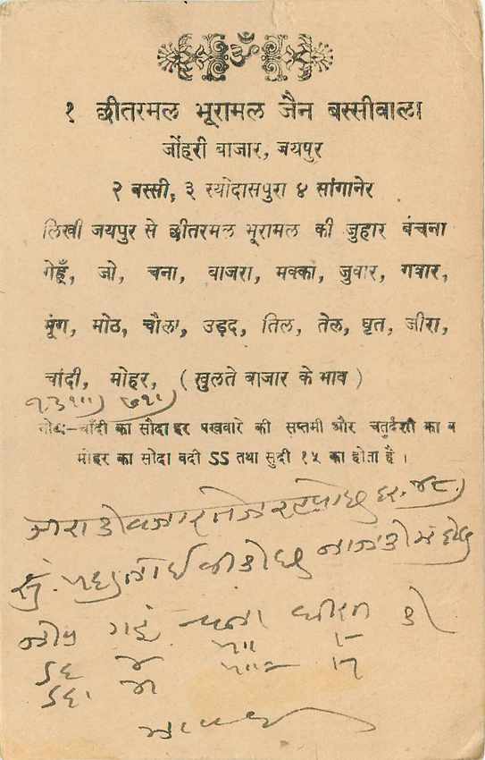 Inde India Jaipur Cover Card  — Rückseite