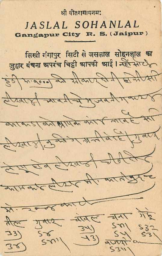 Inde India Jaipur Cover Card  — Rückseite