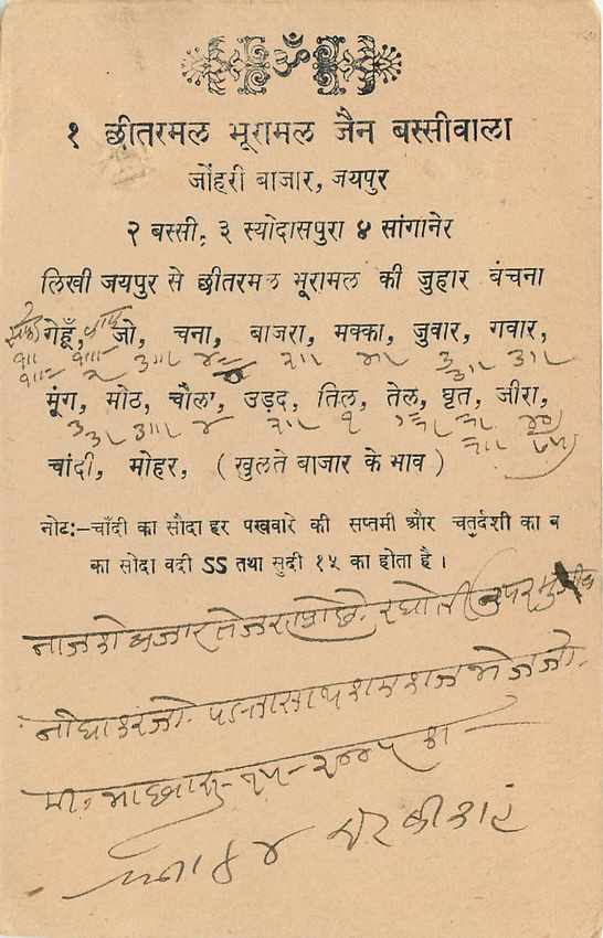 Inde India Jaipur Cover Card  — Rückseite
