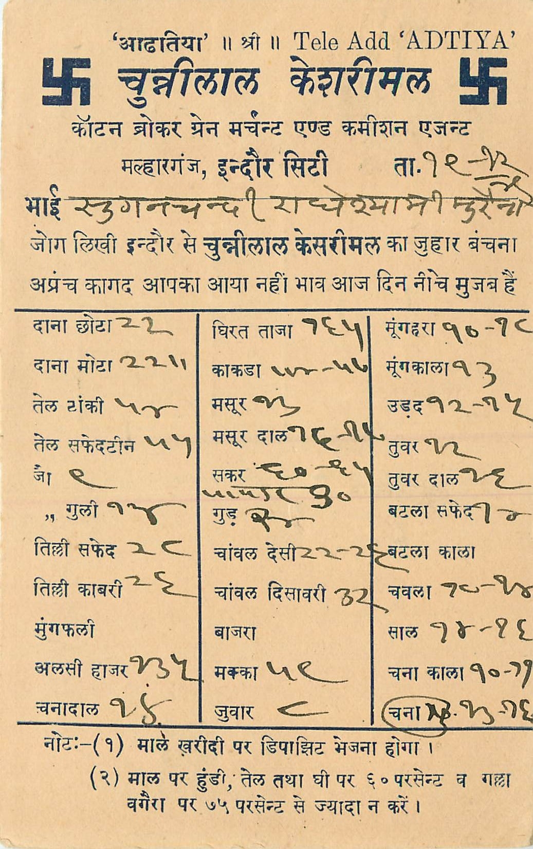 Inde India Cover Card 