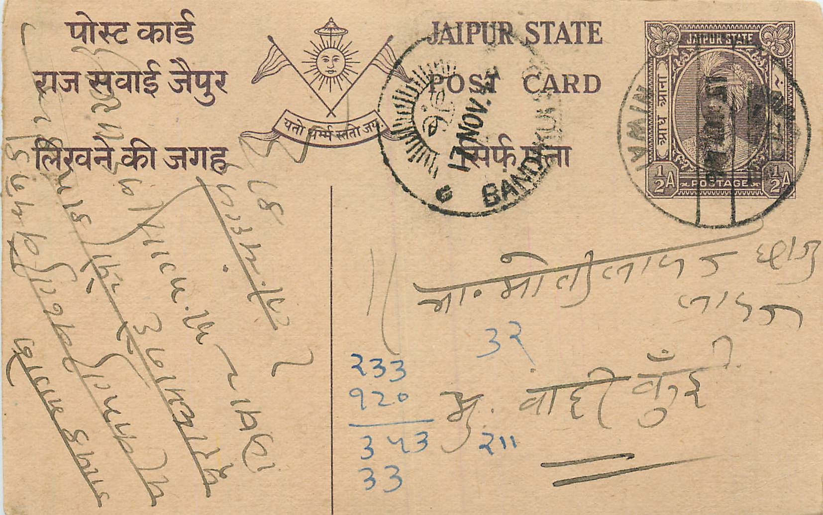 Inde India Jaipur Cover Card 