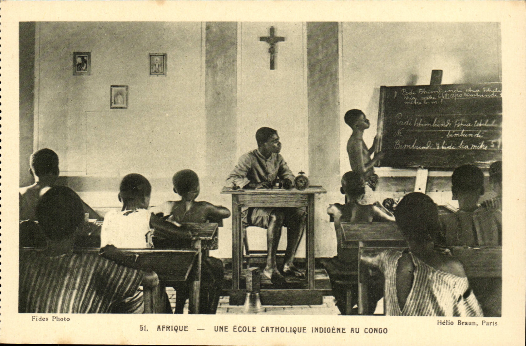 Afrique — Une école catholique indigène au Congo — Fides Photo, n°51