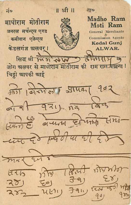 Inde India Cover Card  — Rückseite