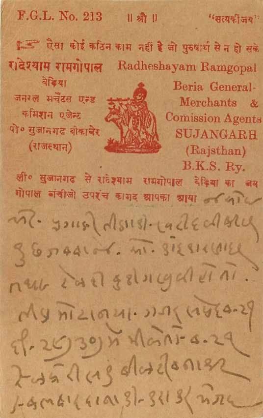 Inde India Cover Card  Postal Stationary — Verso