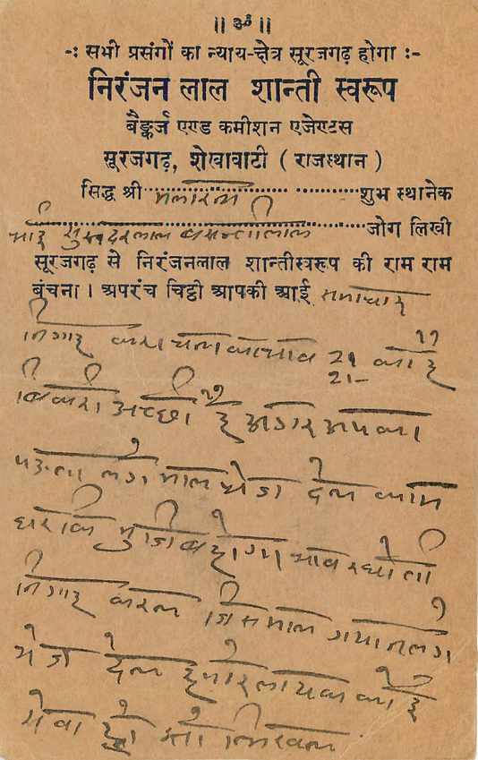 Inde India Cover Card  Postal Stationary — Verso
