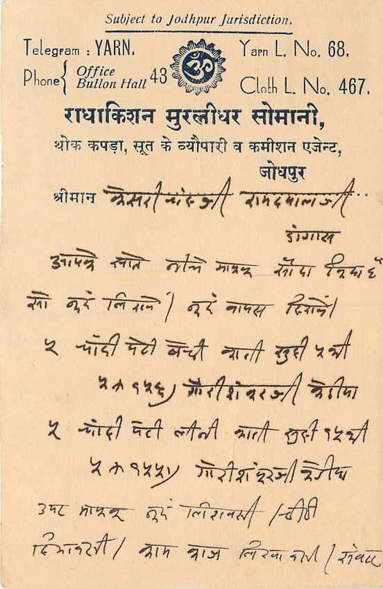 Inde India Cover Card  Postal Stationary