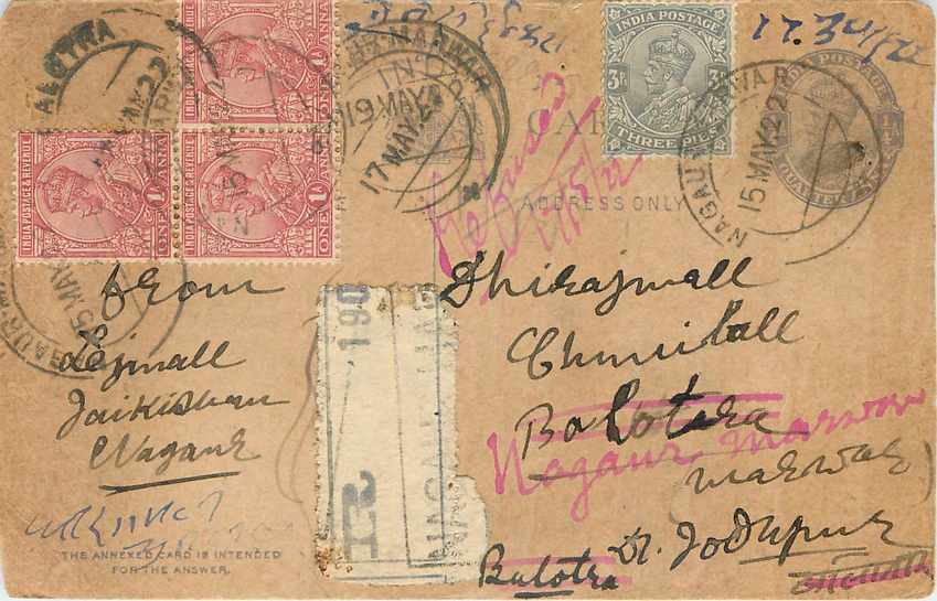 Inde India Cover Card  Postal Stationary