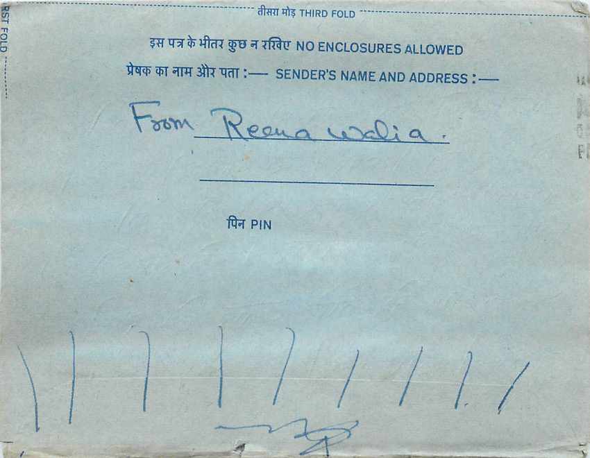 Inde India Aerogram Aerogramme 