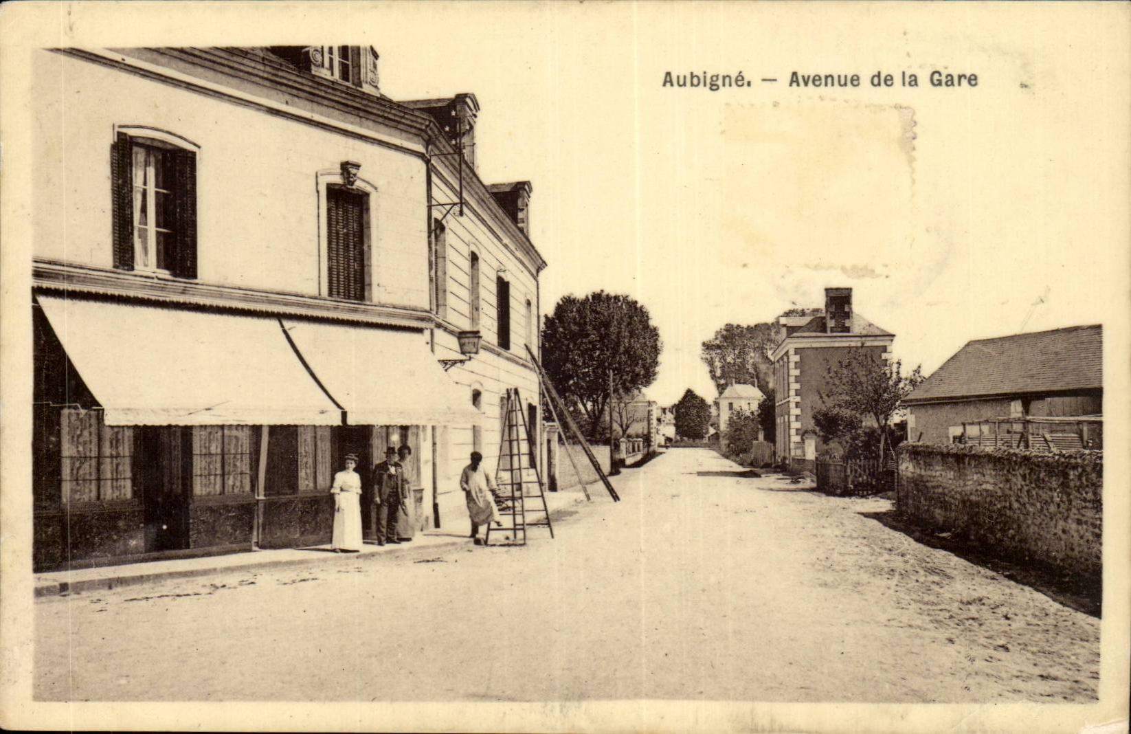 Aubigne- Avenue de la Gare-CPA