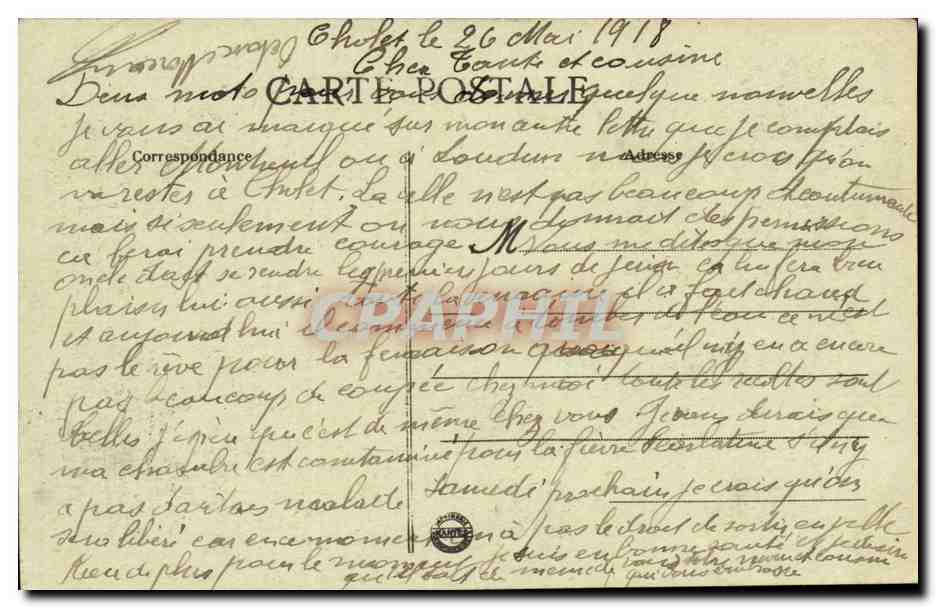 Cholet - L'Entree du Mail et le College Sainte-Marie -CPA — Rückseite
