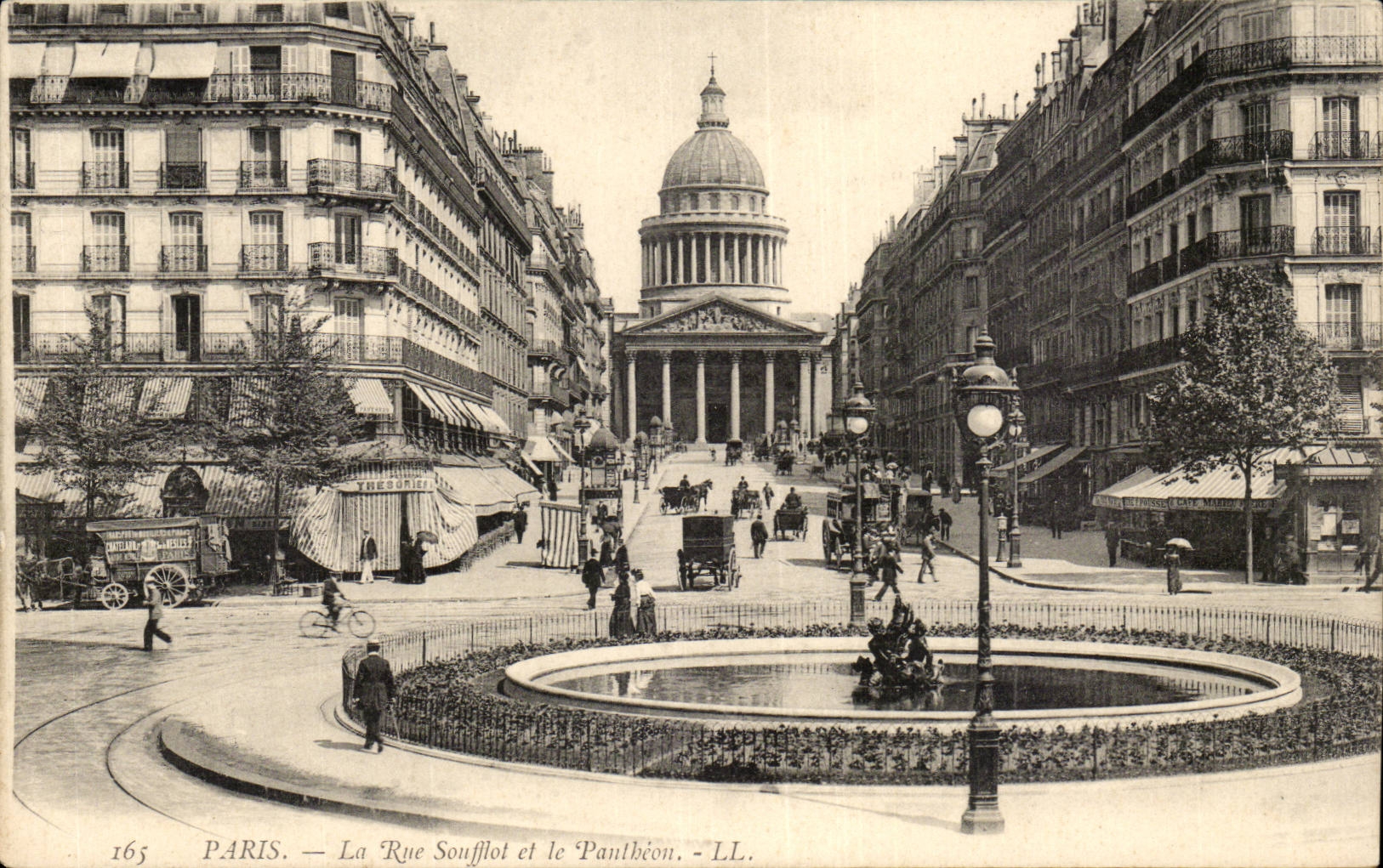 Paris- La rue Soufflot et le Pantheon -CPA
