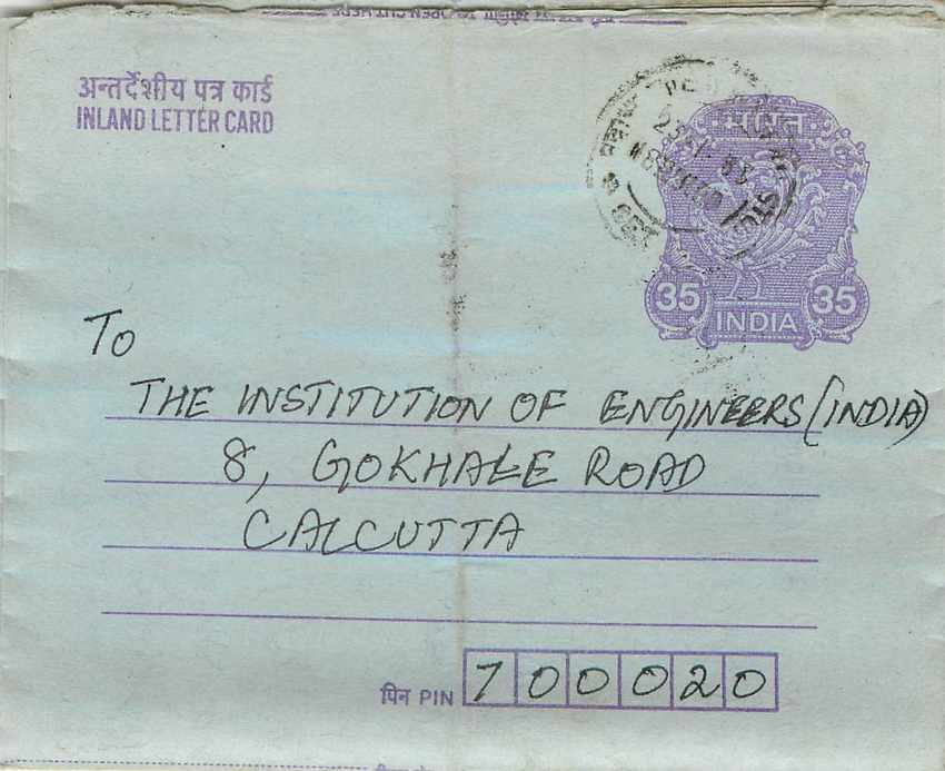 Cover Aerogramme Lettre Aerogramme Inde