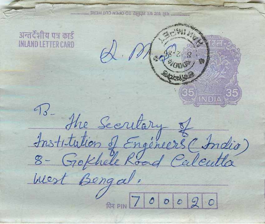 Cover Aerogramme Lettre Aerogramme Inde