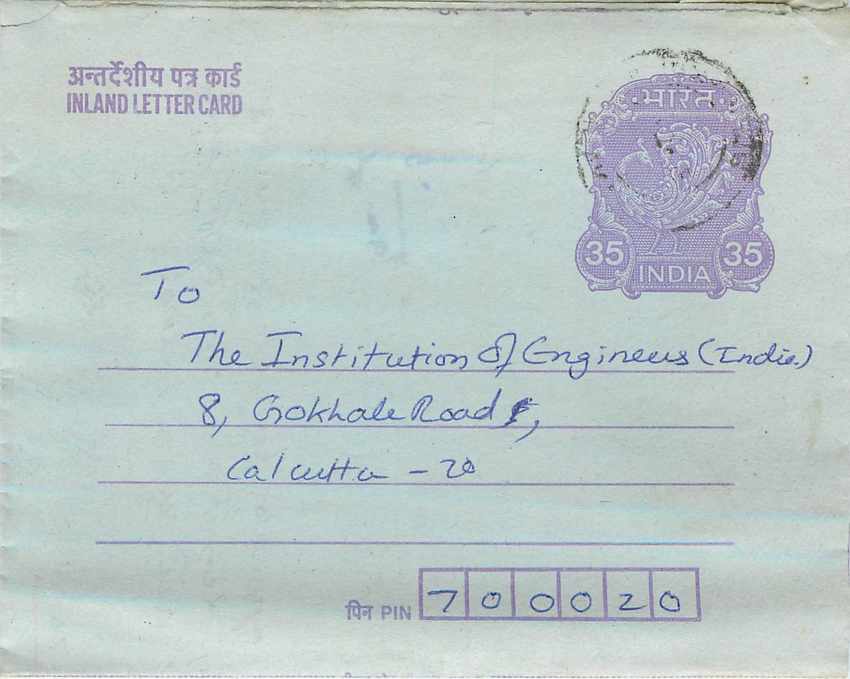 Cover Aerogramme Lettre Aerogramme Inde