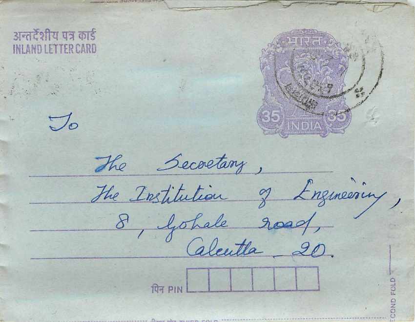Cover Aerogramme Lettre Aerogramme Inde