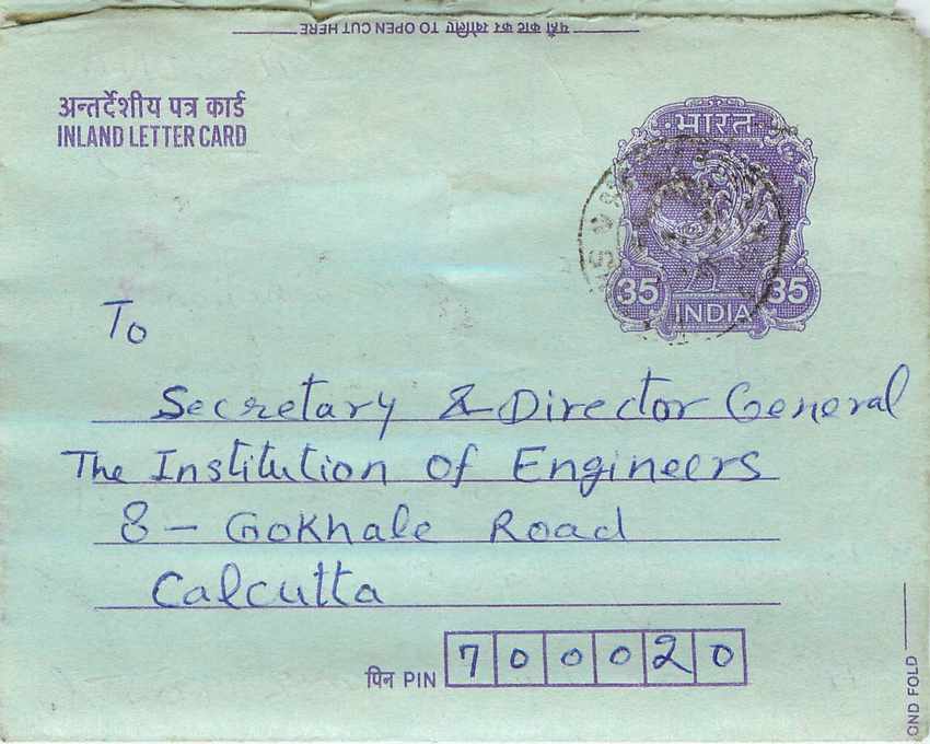 Cover Aerogramme Lettre Aerogramme Inde