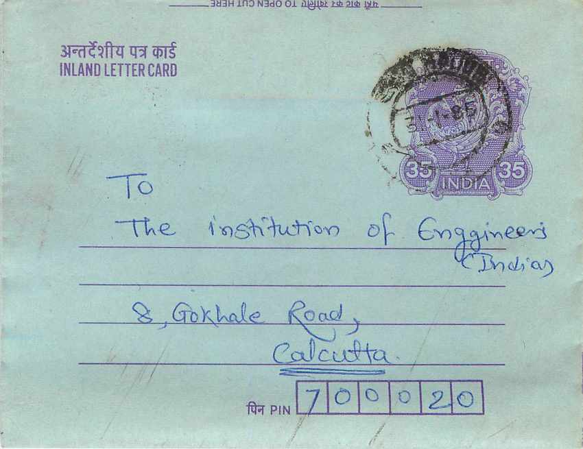 Cover Aerogramme Lettre Aerogramme Inde