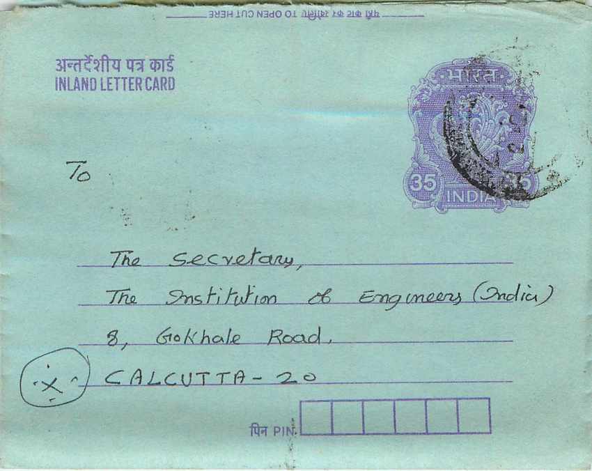 Cover Aerogramme Lettre Aerogramme Inde