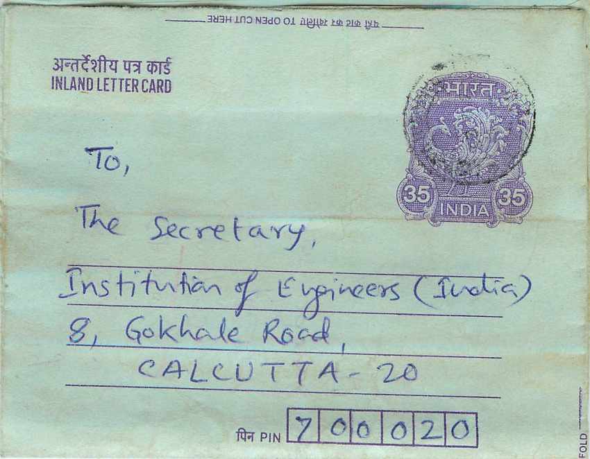 Cover Aerogramme Lettre Aerogramme Inde
