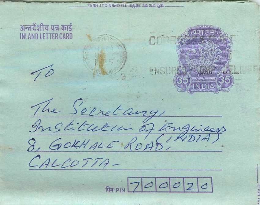 Cover Aerogramme Lettre Aerogramme Inde