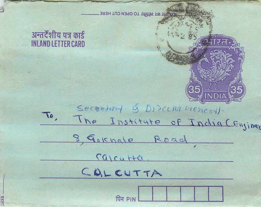 Cover Aerogramme Lettre Aerogramme Inde