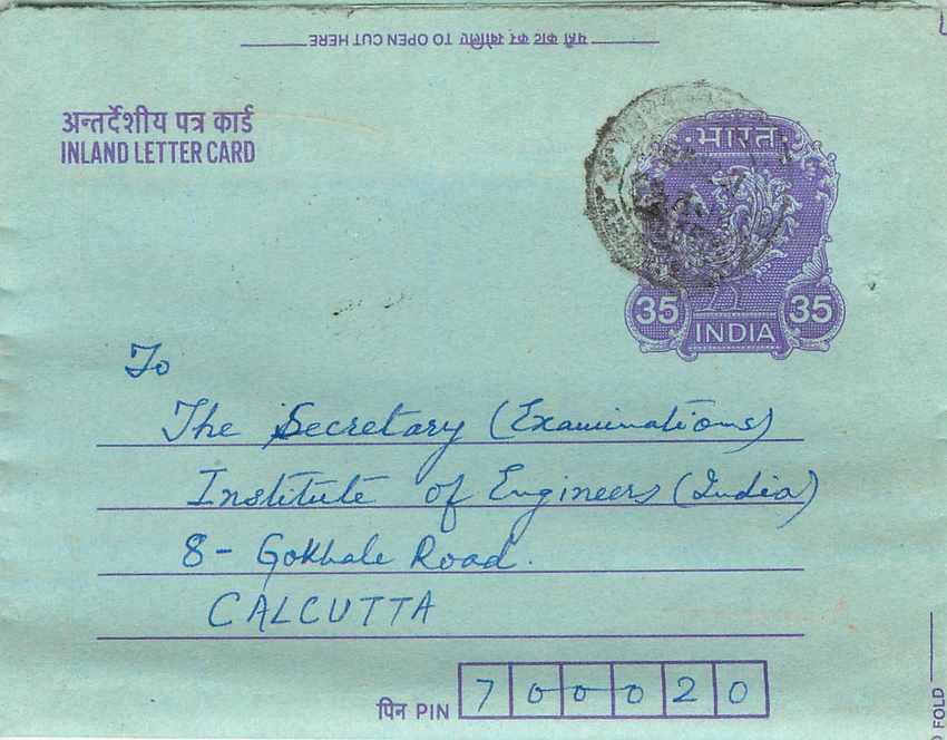 Cover Aerogramme Lettre Aerogramme Inde