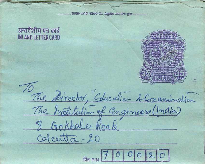 Cover Aerogramme Lettre Aerogramme Inde