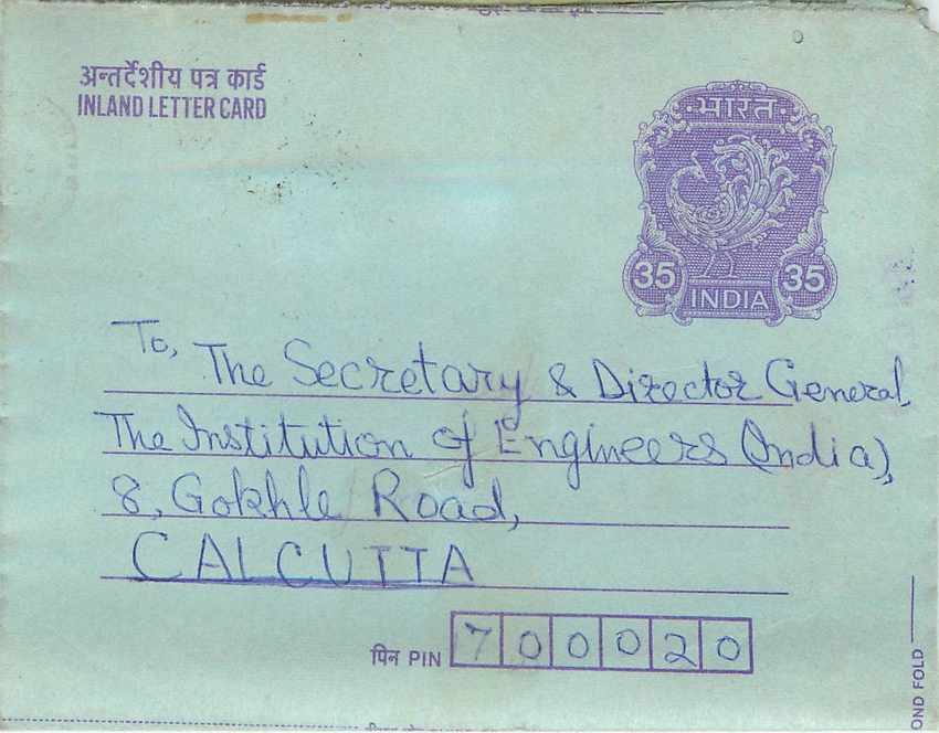 Cover Aerogramme Lettre Aerogramme Inde