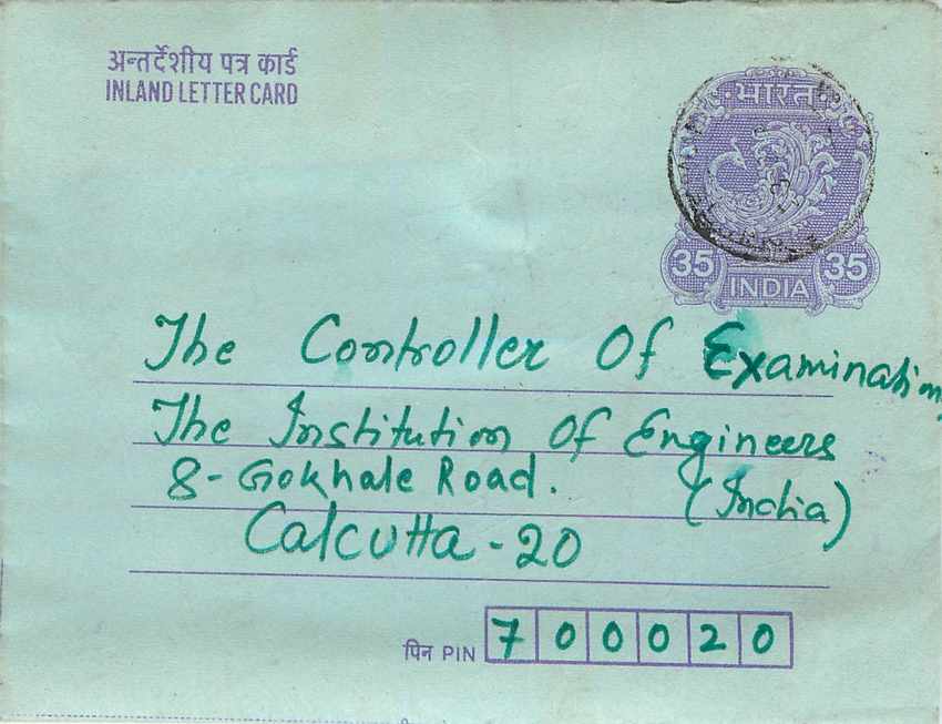 Cover Aerogramme Lettre Aerogramme Inde