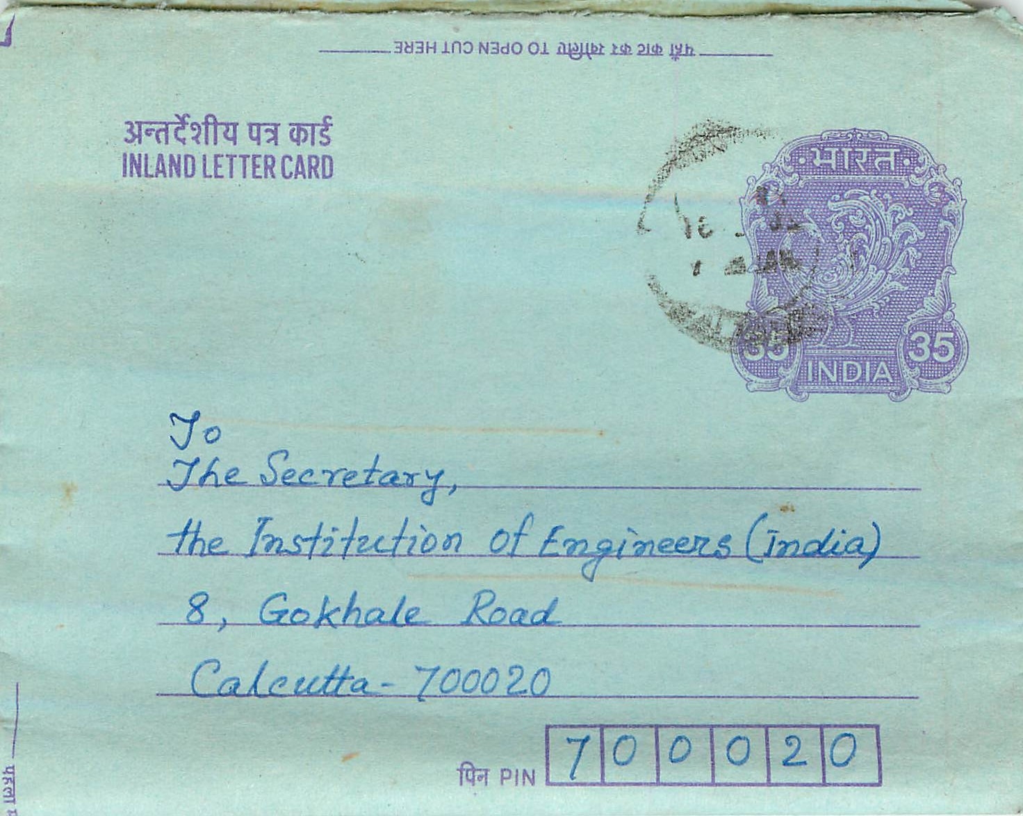 Cover Aerogramme Lettre Aerogramme Inde