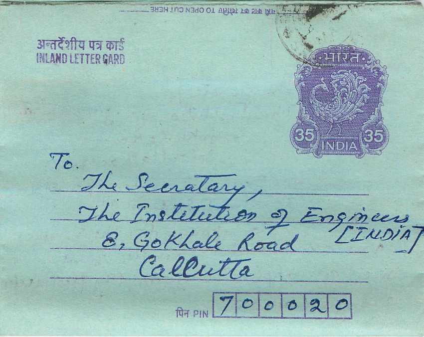 Cover Aerogramme Lettre Aerogramme Inde