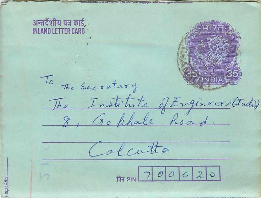 Cover Aerogramme Lettre Aerogramme Inde