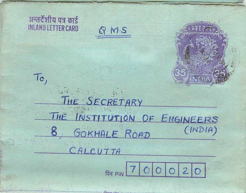 Cover Aerogramme Lettre Aerogramme Inde