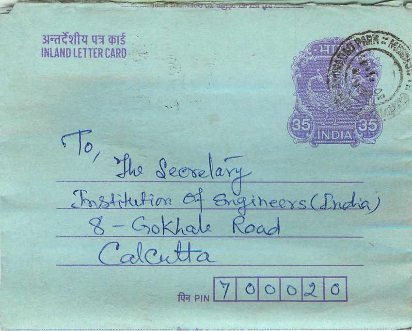 Cover Aerogramme Lettre Aerogramme Inde