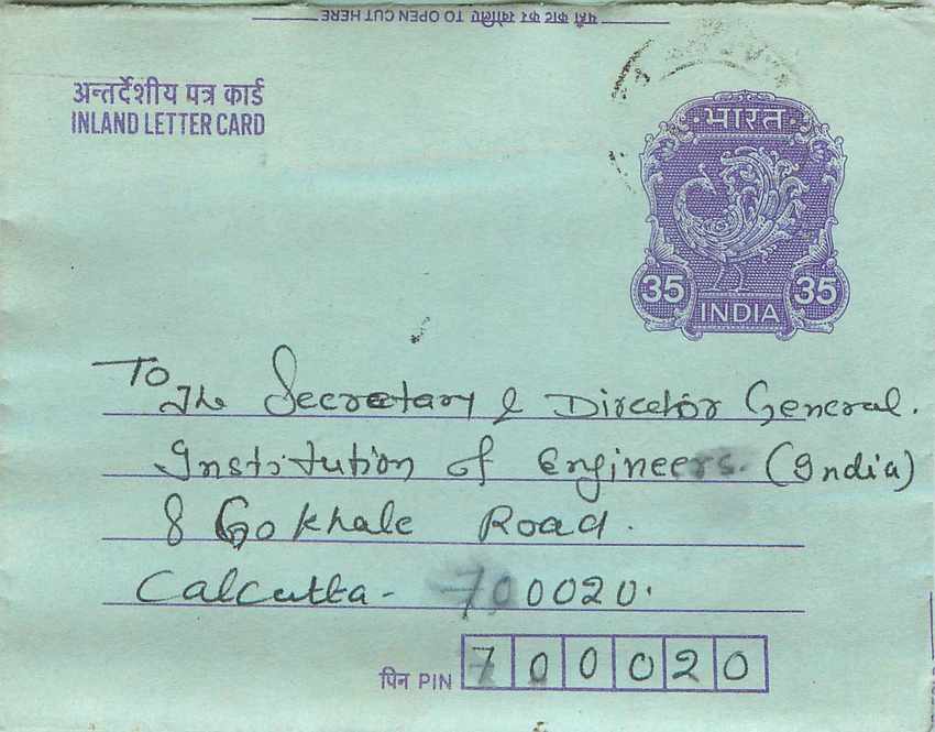 Cover Aerogramme Lettre Aerogramme Inde