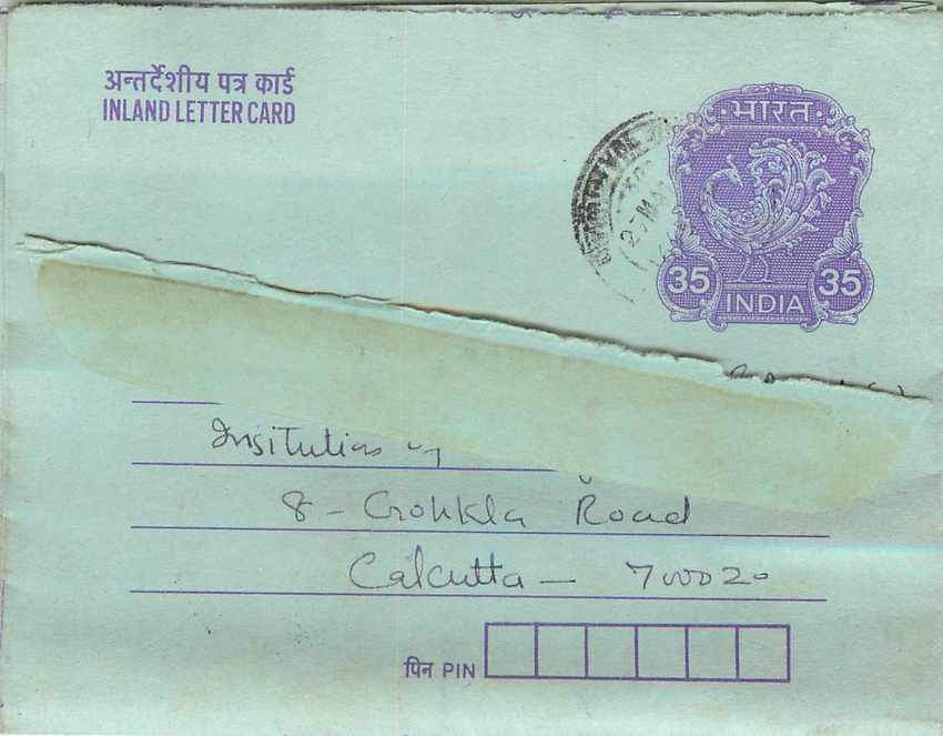 Cover Aerogramme Lettre Aerogramme Inde