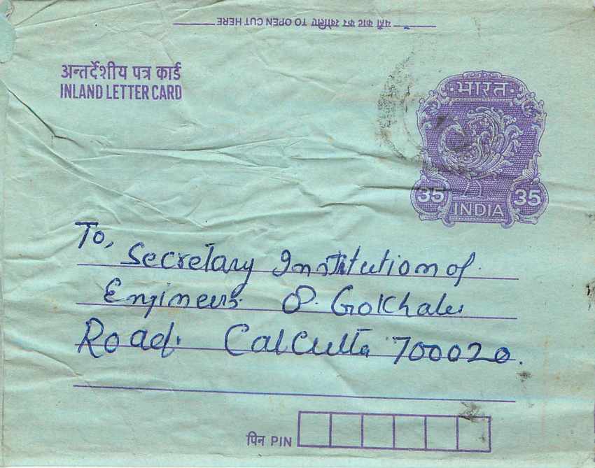 Cover Aerogramme Lettre Aerogramme Inde