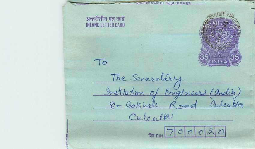Cover Aerogramme Lettre Aerogramme Inde
