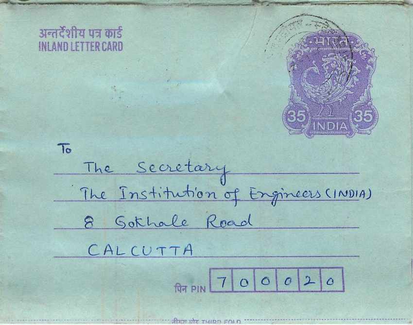 Cover Aerogramme Lettre Aerogramme Inde