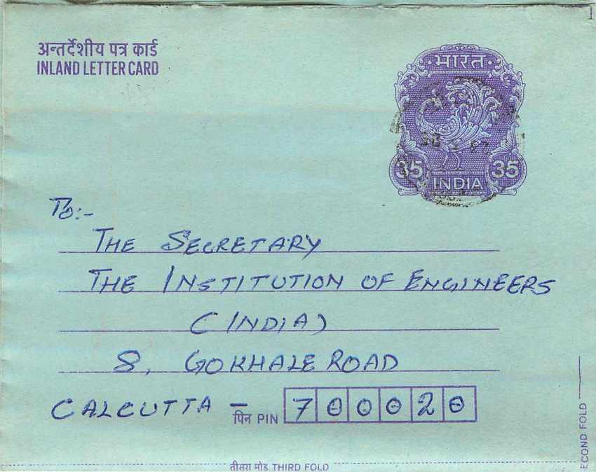 Cover Aerogramme Lettre Aerogramme Inde